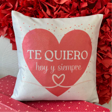 Cojín brillo "Te quiero"