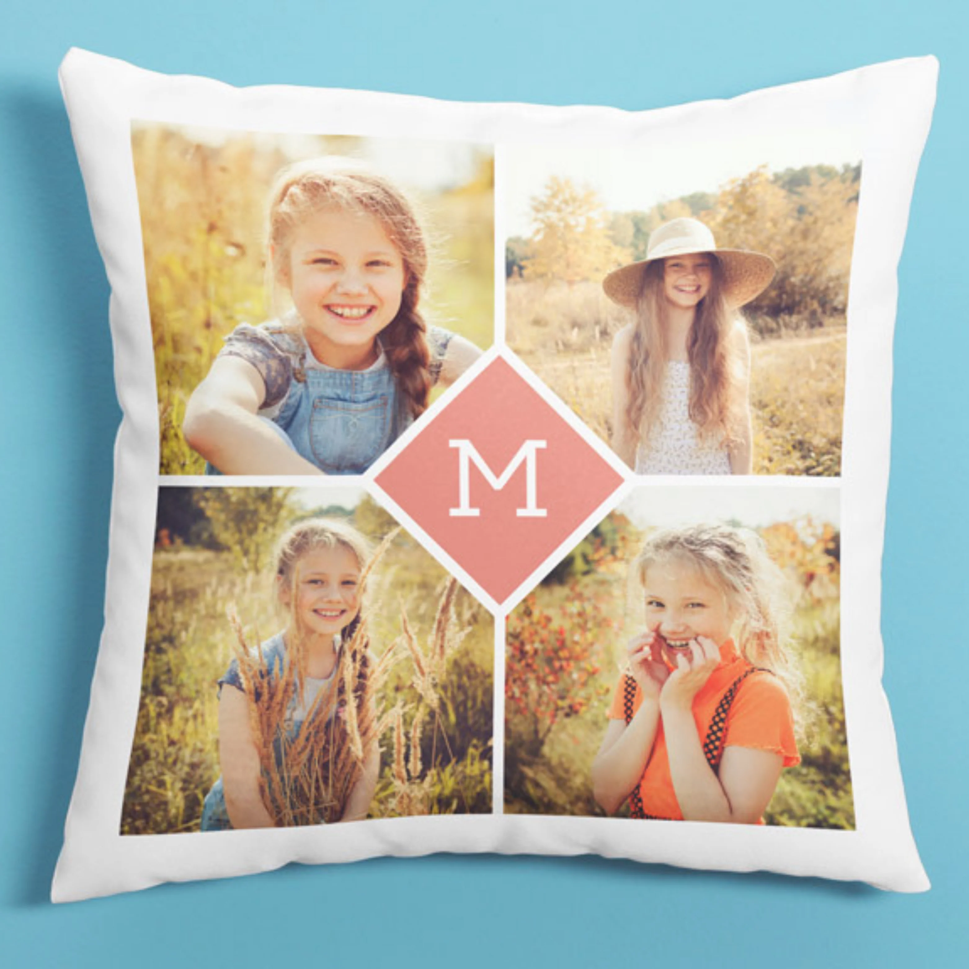 Cojín personalizado Fotos + Inicial