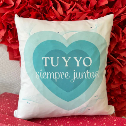 Cojín Tu y Yo (azul)