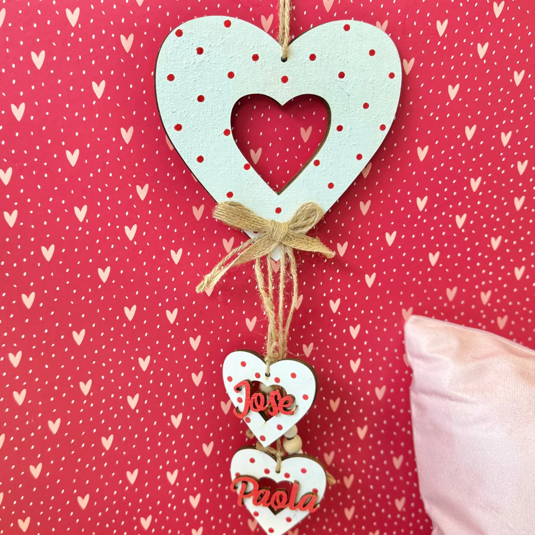 Corazón para colgar con nombres