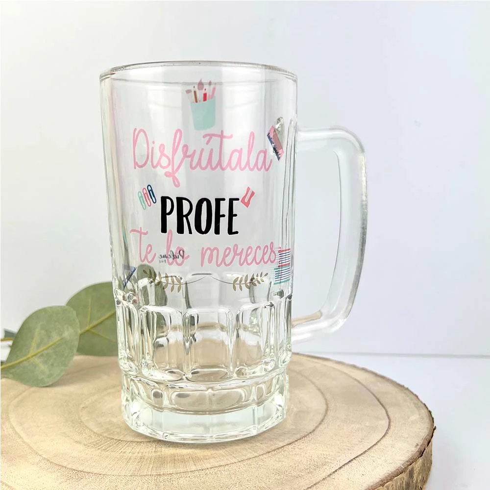 Jarra de cerveza Profe personalizada