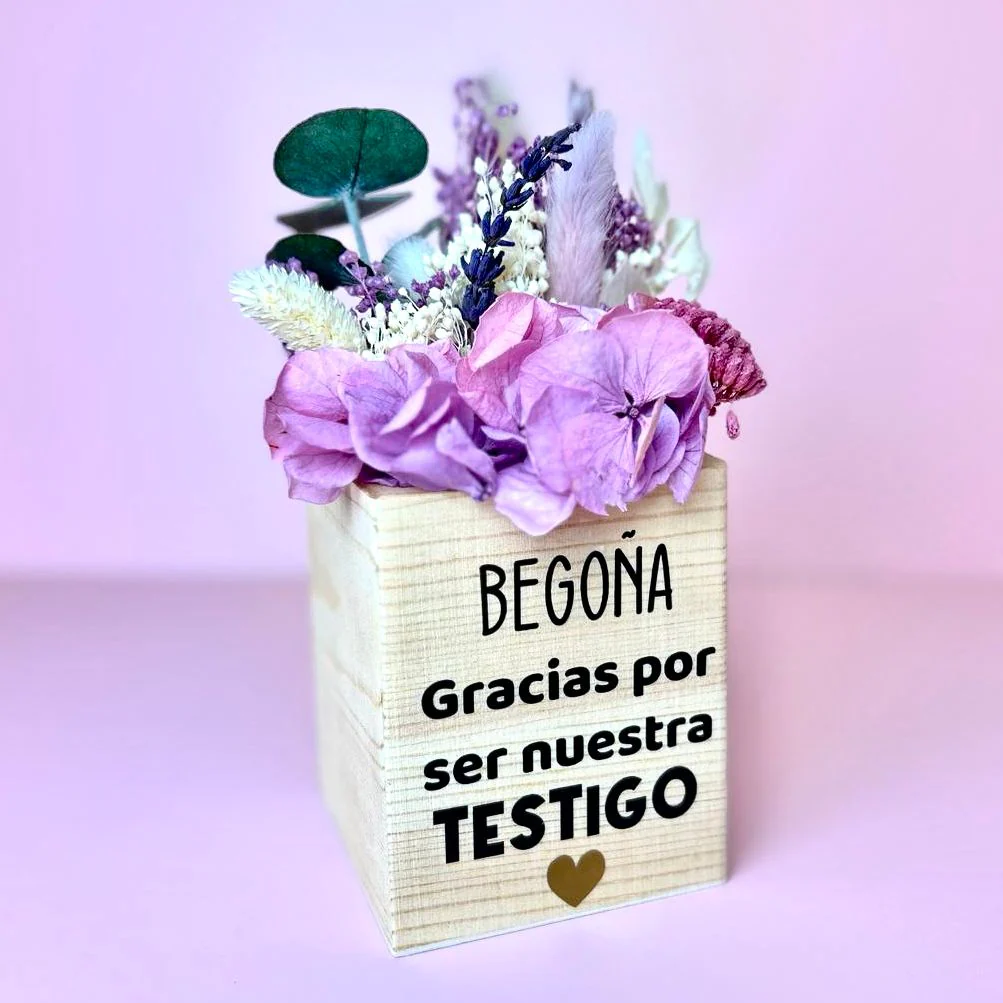 Maceta pequeña Flores preservadas (personalizado)
