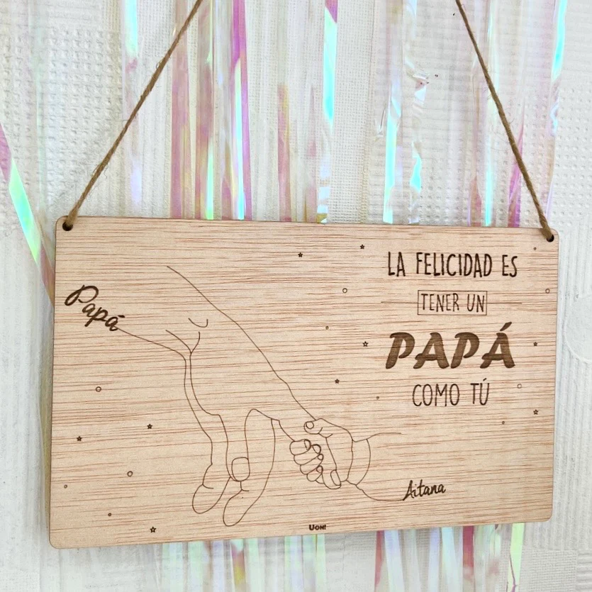 Placa rectangular  "Papá"