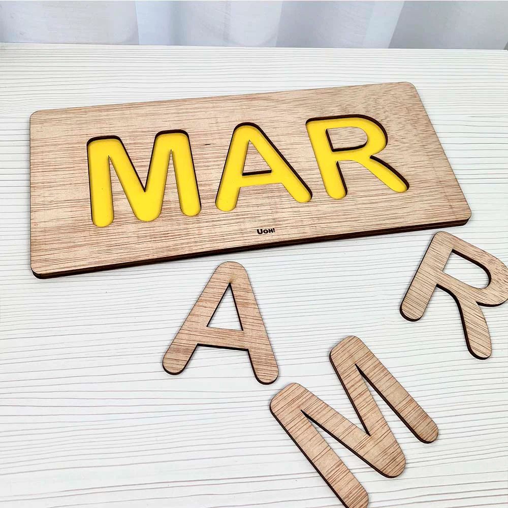 Puzzle de madera Nombre "Amarillo" - Image 5