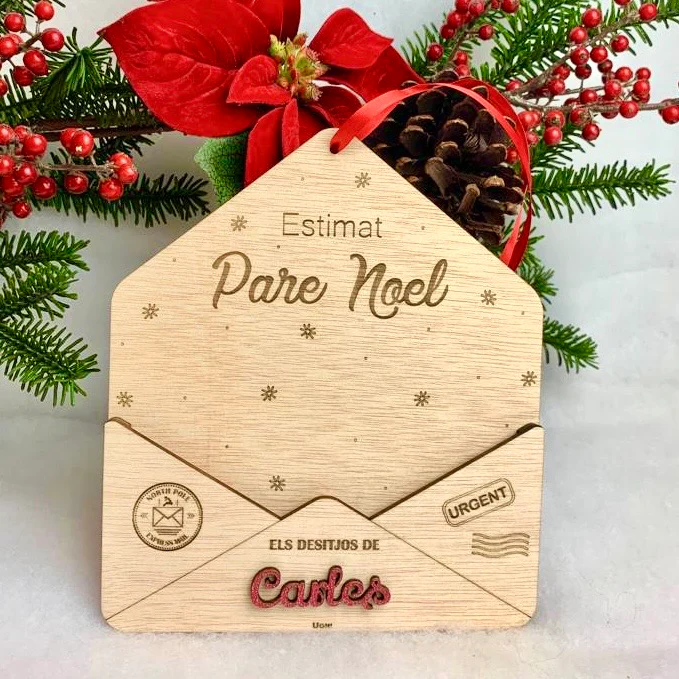Sobre de madera para cartas de Papá Noel - Image 2