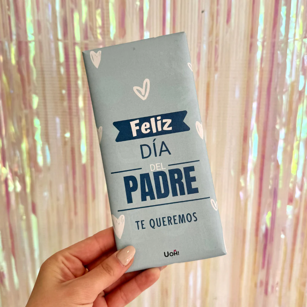 Tableta de chocolate "Feliz Día del Padre, te queremos"