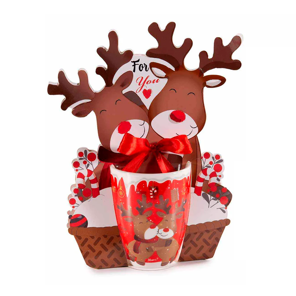 Taza navideña con caja Reno / Árbol - Image 4