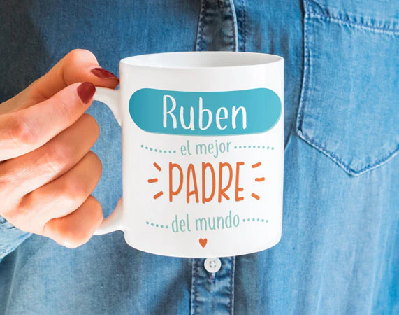 Taza "El mejor padre del mundo" con nombre