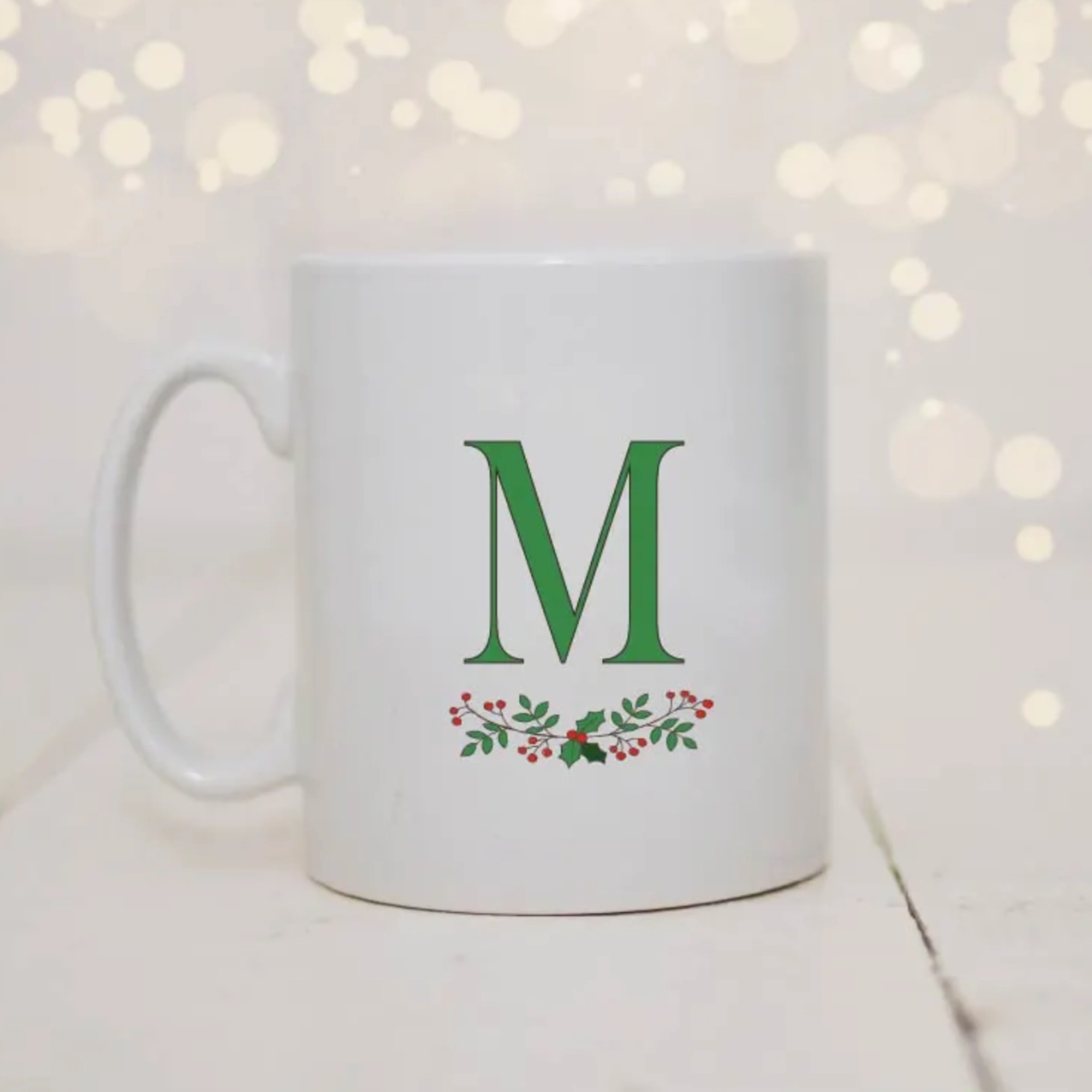 Taza personalizada "Inicial navideña"