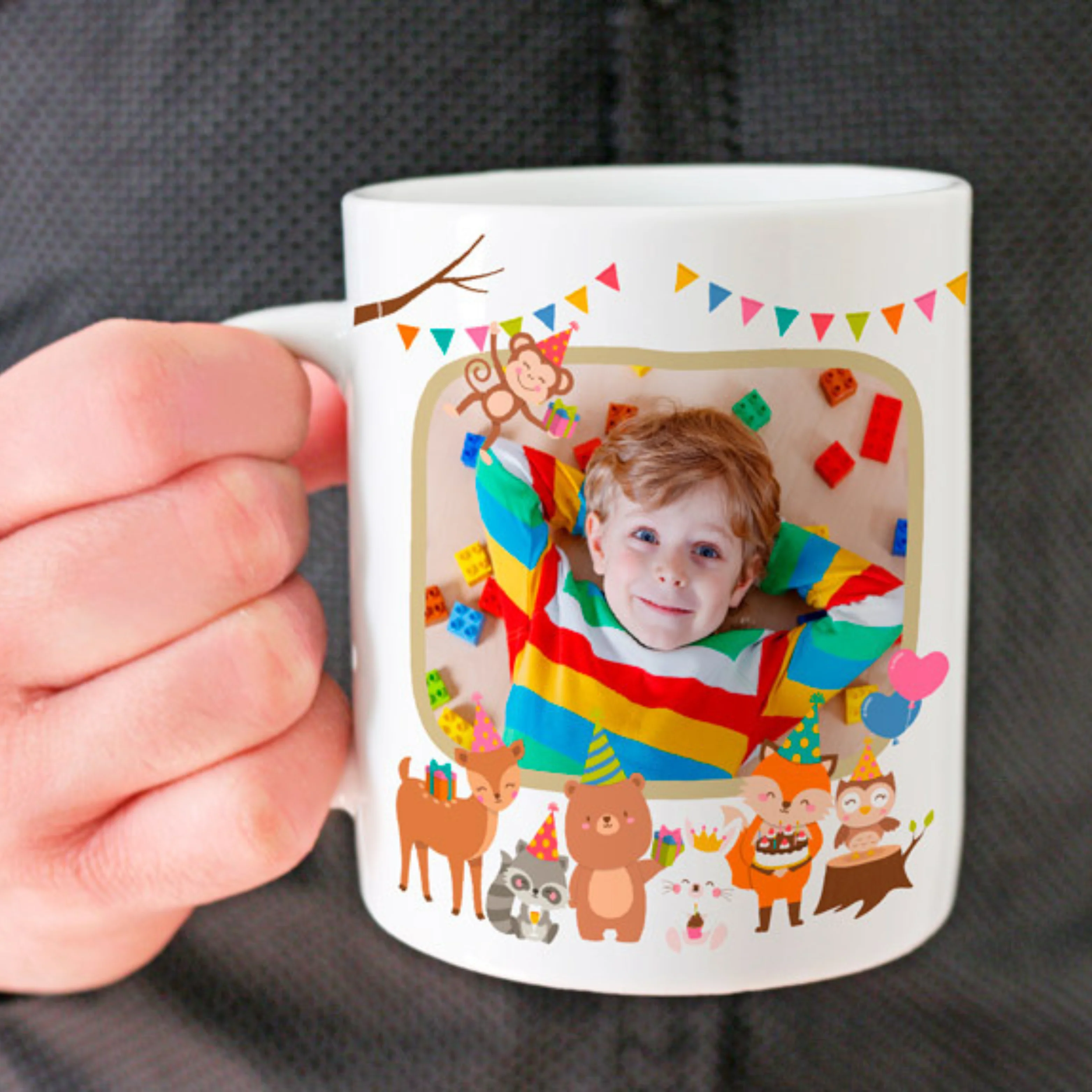 Taza personalizada "Cumple de animales"