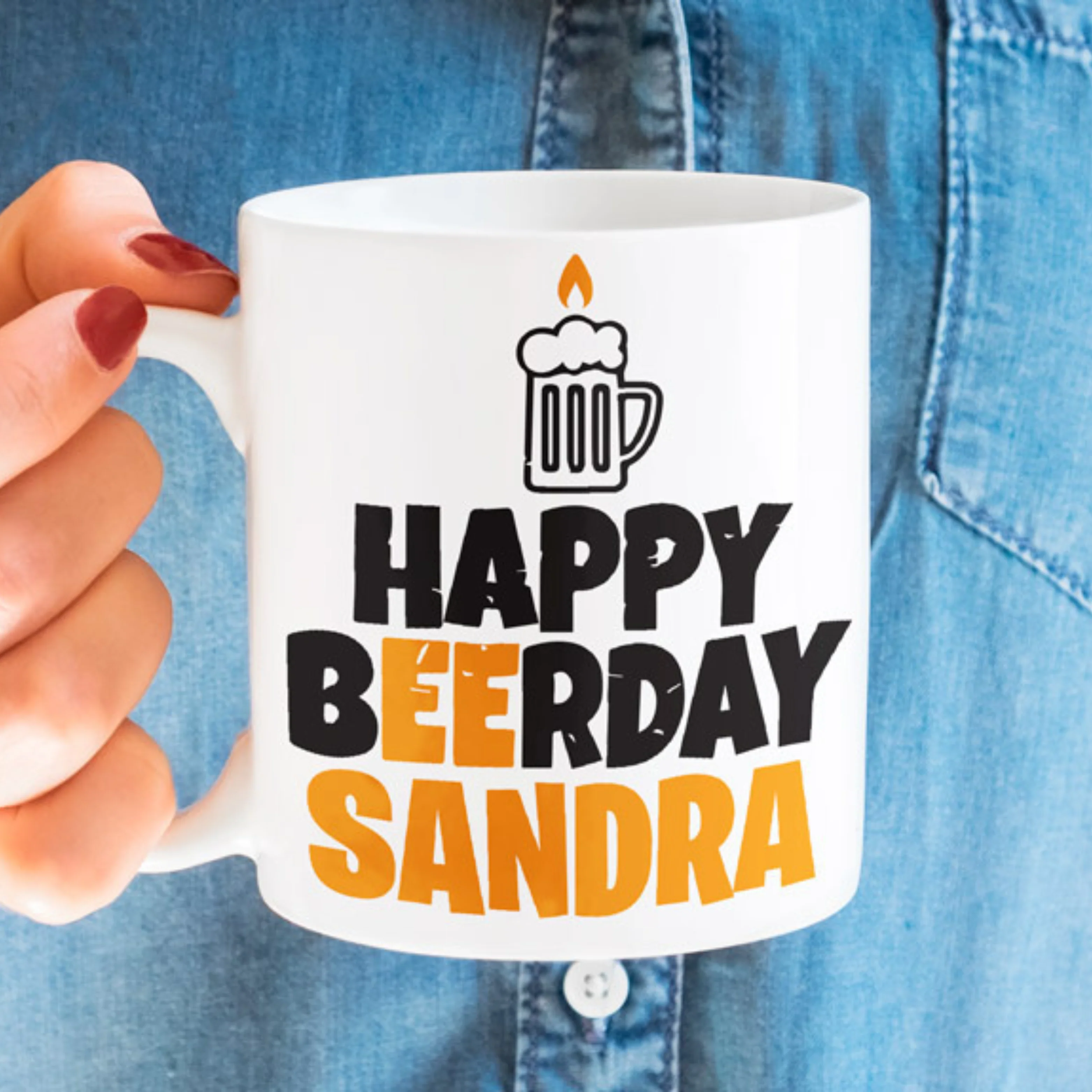 Taza personalizada "Happy Beerday"