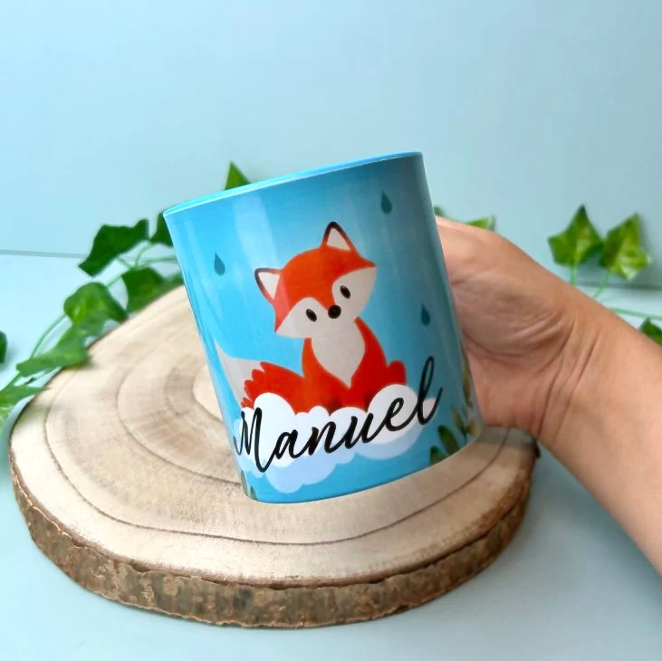 Taza plástico interior color personalizada